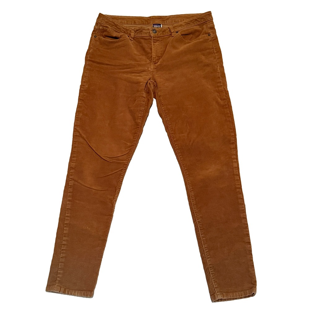 Patagonia Corduroy Pants Women 31 Brown Organic Cotton Slim Straight Leg